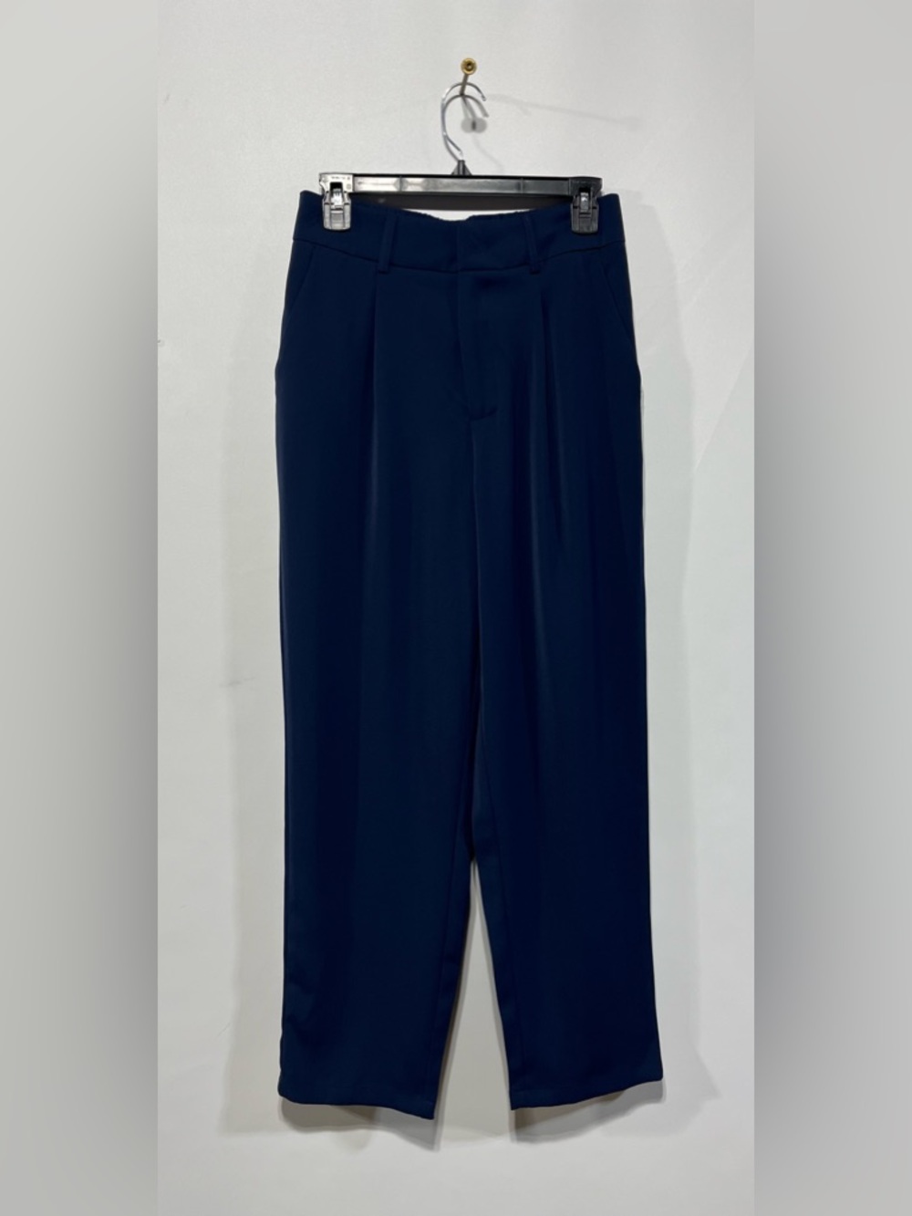 HALARA High-Rise Navy Blue Straight Leg Trousers Size Medium Inseam 27” NWT‎